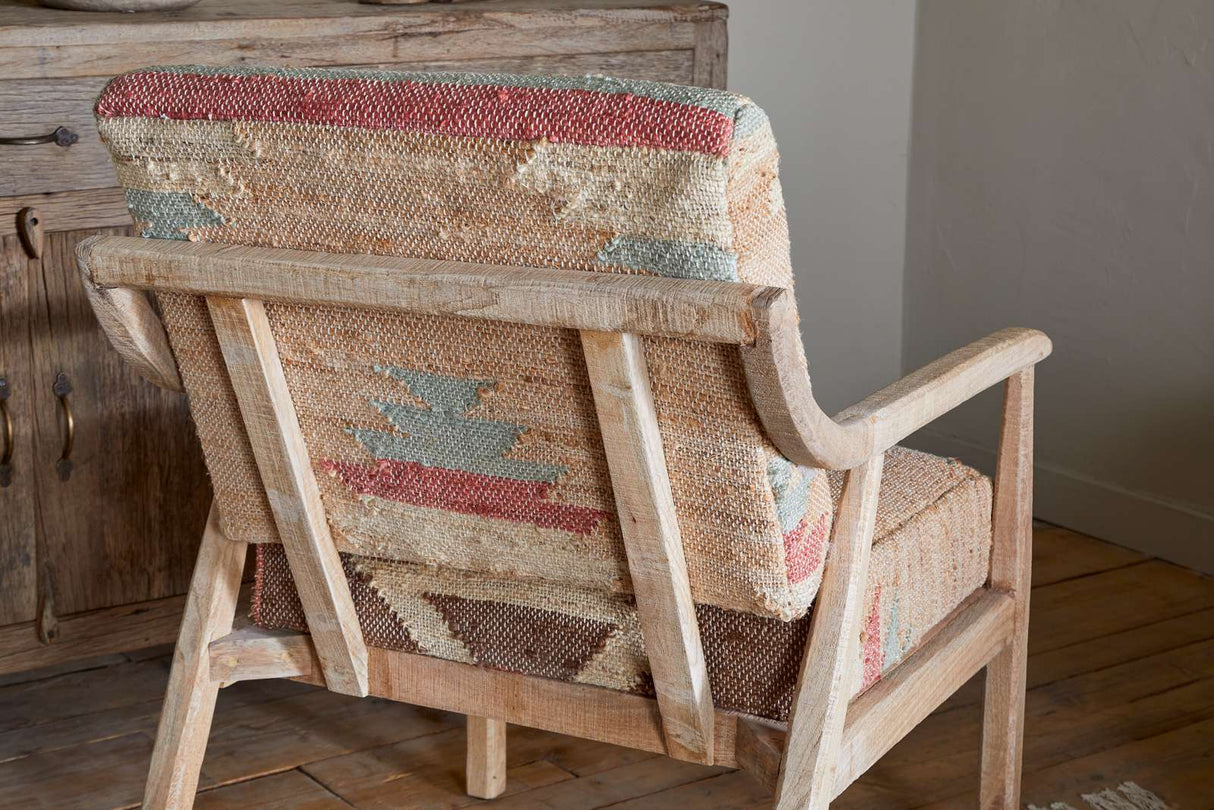 Nkuku Kavya Kilim Occasional Armchair Natural