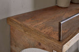 Nkuku Meera Mango Wood & Iron Gallery Shelf Natural Small