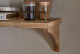 Nkuku Meera Mango Wood & Iron Gallery Shelf Natural Large