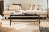 Nkuku Sita Reclaimed Wood & Iron Coffee Table Chocolate Brown