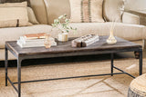 Nkuku Sita Reclaimed Wood & Iron Coffee Table Chocolate Brown