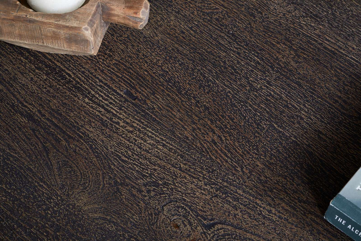 Nkuku Sita Reclaimed Wood & Iron Coffee Table Chocolate Brown