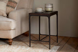 Nkuku Sita Reclaimed Wood & Iron Side Table Chocolate Brown