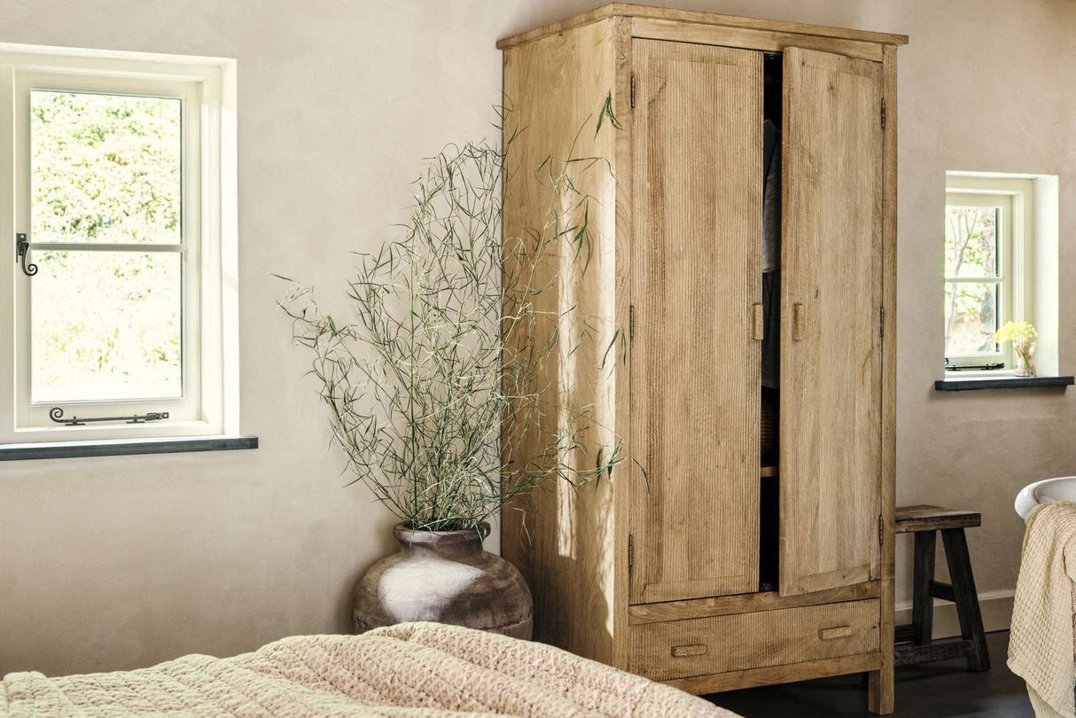 Nkuku Vivan Grooved Wardrobe Natural
