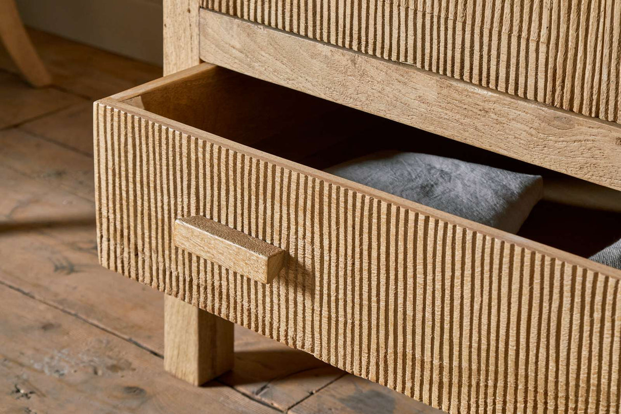 Nkuku Vivan Grooved Wardrobe Natural