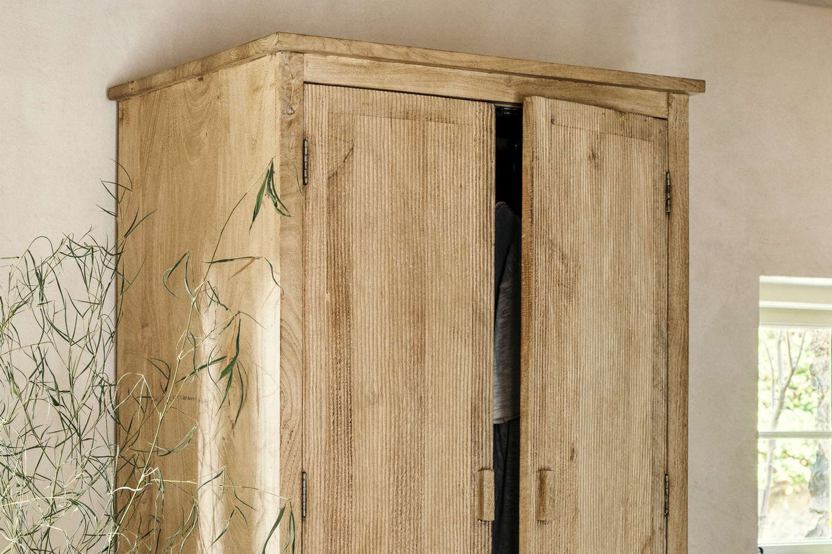 Nkuku Vivan Grooved Wardrobe Natural