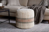 Nkuku Zairya Jute & Cotton Tall Pouf Natural & Rust