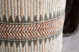 Nkuku Zairya Jute & Cotton Tall Pouf Natural & Rust