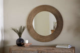Nkuku Moto Round Mirror Antique Brass