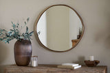 Nkuku Mchanga Organic Shape Mirror Antique Brass