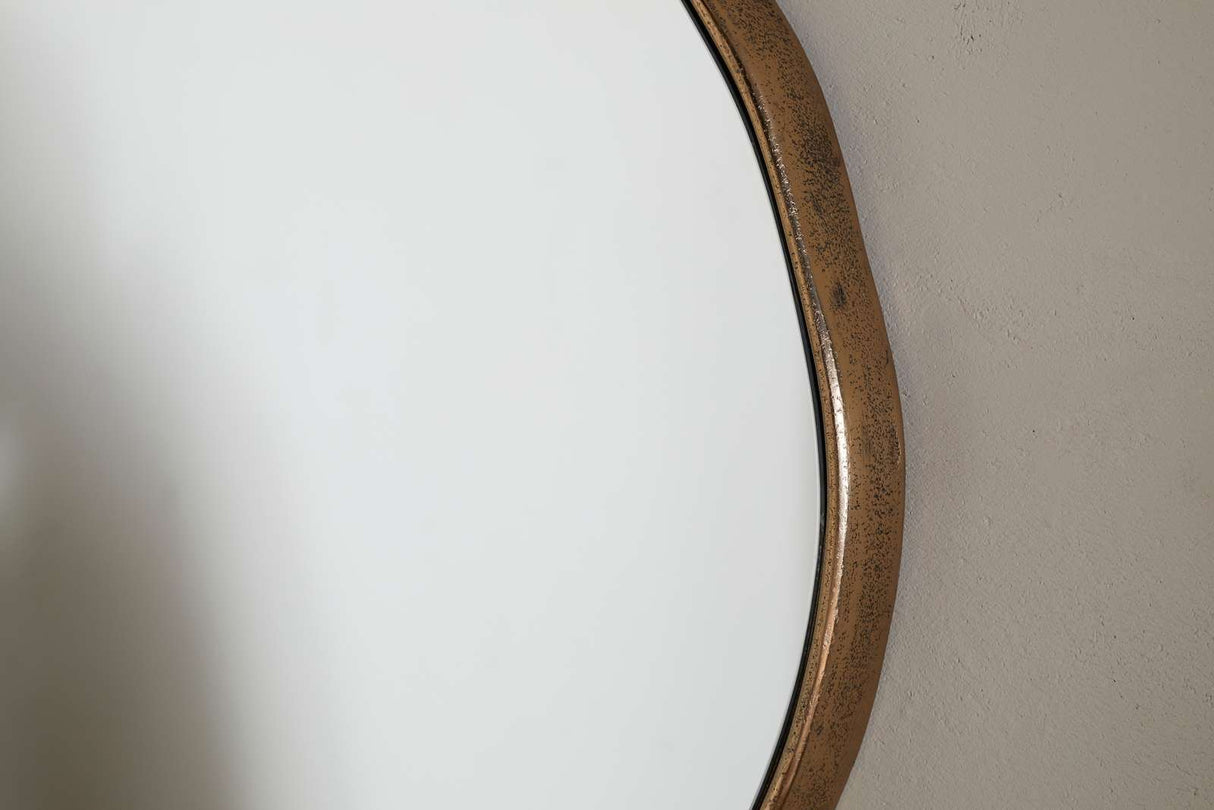 Nkuku Mchanga Organic Shape Mirror Antique Brass