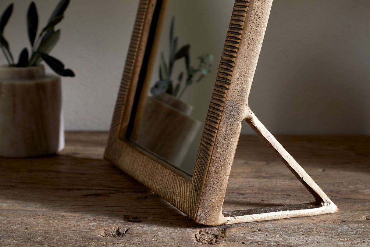 Nkuku Baja Standing Mirror Antique Brass