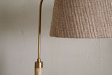 Nkuku Kera Wood & Metal Floor Lamp Base Antique Brass & Natural