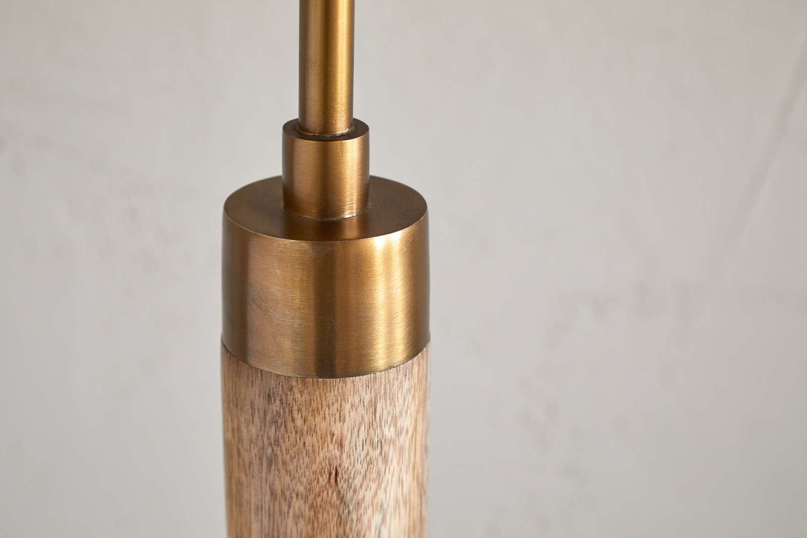 Nkuku Kera Wood & Metal Floor Lamp Base | Antique Brass | Amos