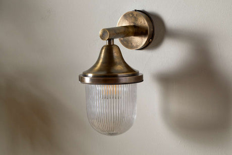 Nkuku Magola Outdoor Wall Lamp Antique Brass