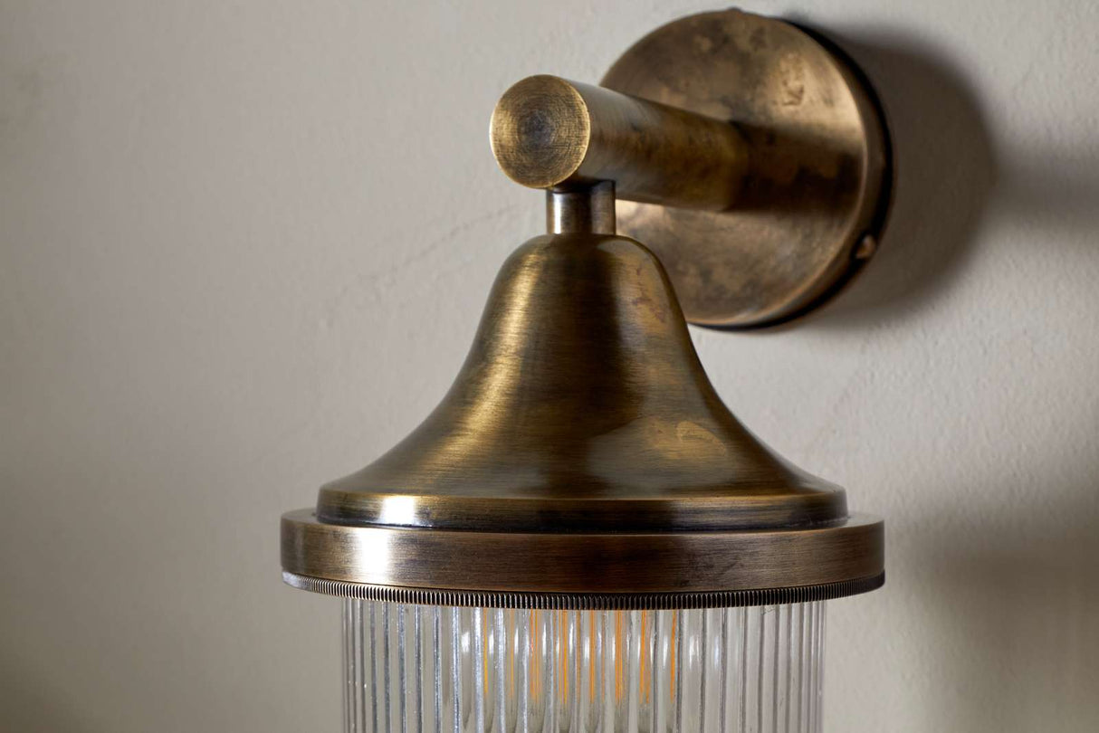 Nkuku Magola Outdoor Wall Lamp Antique Brass