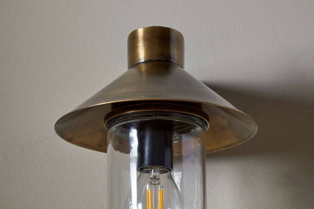 Nkuku Singa Outdoor Wall Lamp Antique Brass