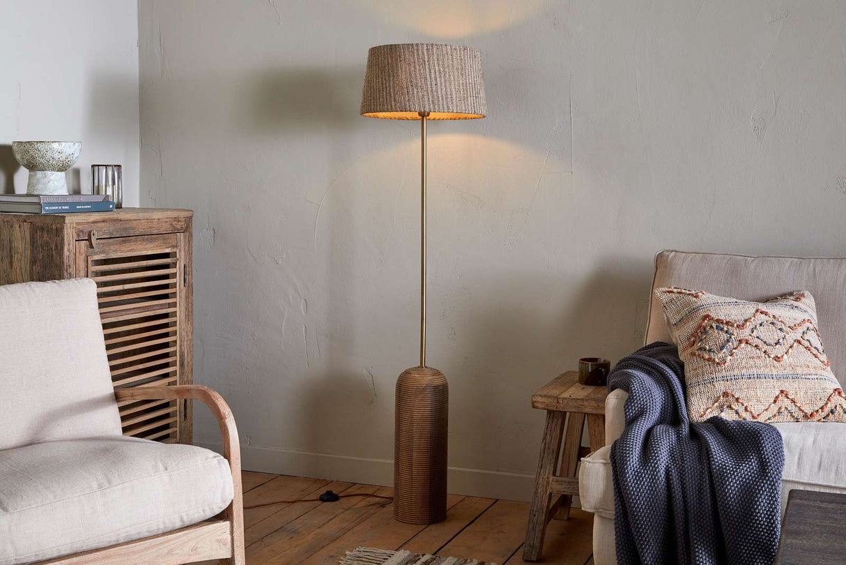 Nkuku Agua Grooved Floor Lamp Base Natural