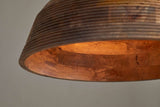 Nkuku Nadi Grooved Wood Pendant Natural & Antique Brass