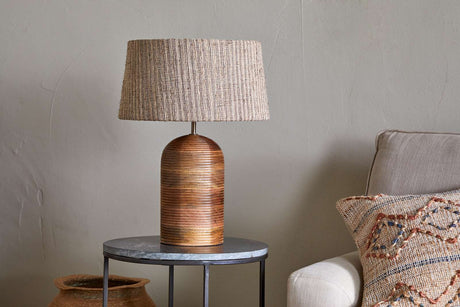 Nkuku Agua Grooved Table Lamp Base Natural