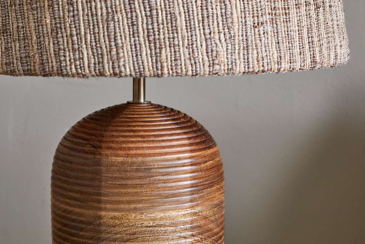 Nkuku Agua Grooved Table Lamp Base Natural