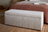 Nkuku Sanja Cotton & Linen Upholstered Storage Bench Grey