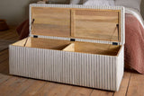 Nkuku Sanja Cotton & Linen Upholstered Storage Bench Grey