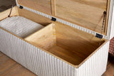 Nkuku Sanja Cotton & Linen Upholstered Storage Bench Grey