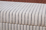 Nkuku Sanja Cotton & Linen Upholstered Storage Bench Grey