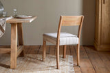 Nkuku Nidhi Linen Upholstered Dining Chair Natural