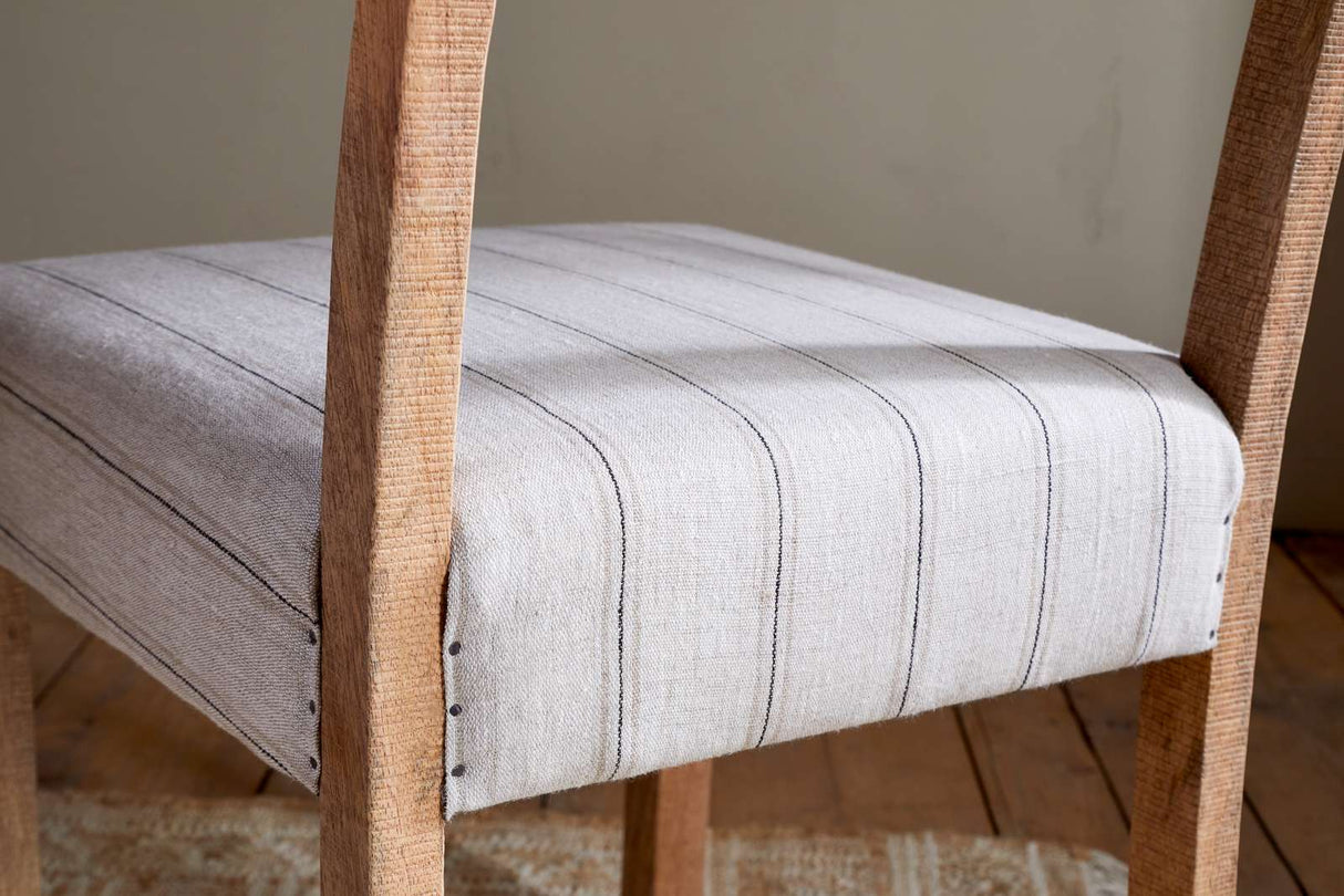 Nkuku Nidhi Linen Upholstered Dining Chair Natural