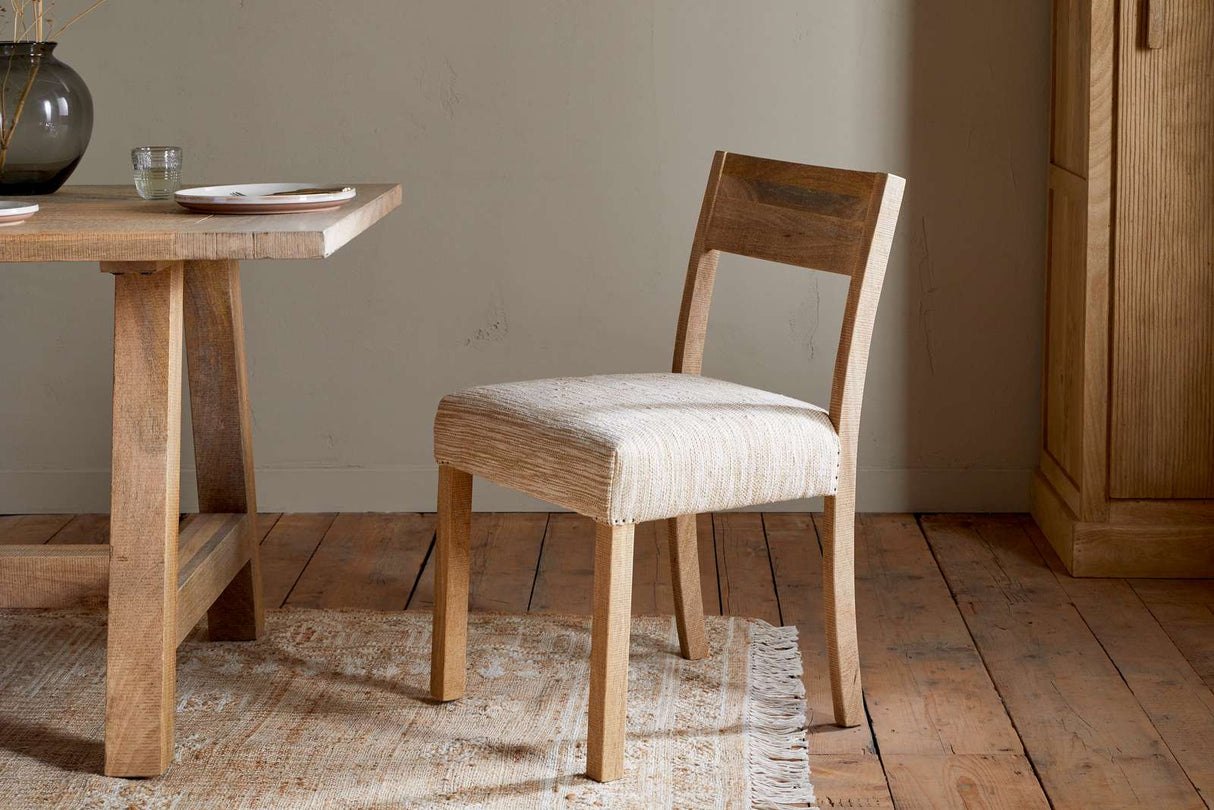 Nkuku Zoha Cotton & Jute Upholstered Dining Chair Natural