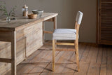 Nkuku Nidhi Linen Upholstered Counter Chair Natural