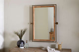 Nkuku Mar Swivel Wall Mirror Antique Brass & Natural