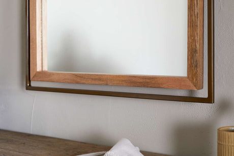 Nkuku Mar Swivel Wall Mirror Antique Brass & Natural