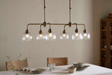 Nkuku Kakira Chandelier Pendant Clear & Antique Brass