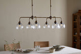 Nkuku Kakira Chandelier Pendant Clear & Antique Brass