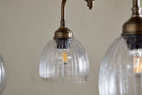 Nkuku Kakira Chandelier Pendant Clear & Antique Brass