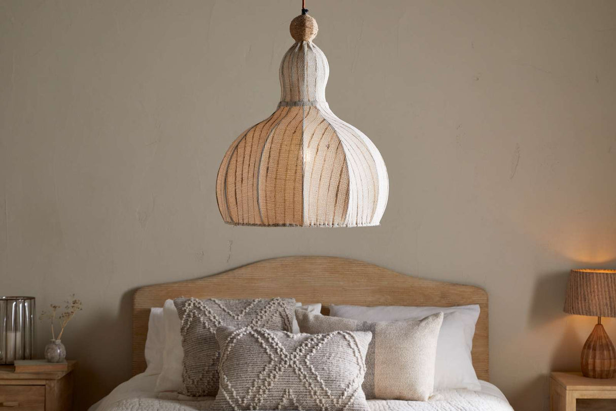 Nkuku Kela Fabric Pendant Off White