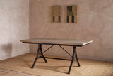 Nkuku Lopa Iron & Reclaimed Wood Dining Table Small