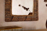 Nkuku Arjun Upholstered Rectangular Wall Mirror Natural