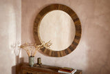 Nkuku Ibo Reclaimed Wood Round Mirror Large