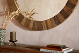 Nkuku Ibo Reclaimed Wood Round Mirror Large