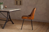 Nkuku Harsha Leather Dining Chair Aged Tan