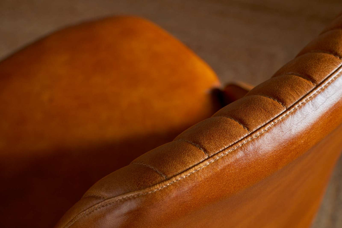 Nkuku Harsha Leather Dining Chair Aged Tan