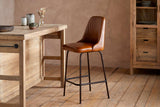 Nkuku Harsha Leather Counter Chair Aged Tan