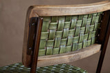 Nkuku Amala Leather Weave & Iron Dining Chair Rich Green