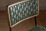 Nkuku Amala Leather Weave & Iron Dining Chair Rich Green