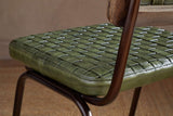 Nkuku Amala Leather Weave & Iron Dining Chair Rich Green