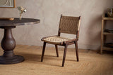 Nkuku Vinay Jute & Wood Woven Dining Chair Chocolate Brown